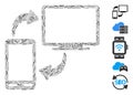 Line Mosaic Phone-Desktop Sync Icon Royalty Free Stock Photo