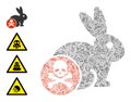 Line Rabbit Toxin Icon Vector Collage