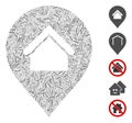 Line Mosaic Residence Marker Icon