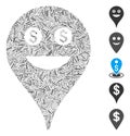 Line Mosaic Rich Smiley Map Marker Icon