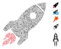 Line Mosaic Rocket Launch Icon Royalty Free Stock Photo