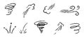 Line Movement Element Crayon Vector Set. Chalk Scribble Pointer Shapes Collection. Pen Colorful Hand Drawn Brush Texture