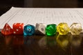 Role Play style dice and map Royalty Free Stock Photo