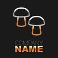 Line Mushroom icon isolated on black background. Colorful outline concept. Vector