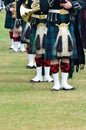 Line of musicians in Kilts Royalty Free Stock Photo