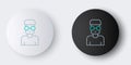 Line Nerd geek icon isolated on grey background. Colorful outline concept. Vector Royalty Free Stock Photo