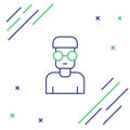 Line Nerd geek icon isolated on white background. Colorful outline concept. Vector Royalty Free Stock Photo