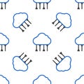 Line Network cloud connection icon isolated seamless pattern on white background. Social technology. Cloud computing Royalty Free Stock Photo