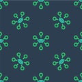 Line Network icon isolated seamless pattern on blue background. Global network connection. Global technology or social Royalty Free Stock Photo
