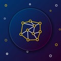 Line Neural network icon isolated on blue background. Artificial Intelligence. Colorful outline concept. Vector