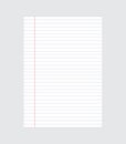 Line note document template. Blank sheets design for back to school, copy space. paper. Vector illustration