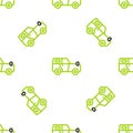 Line Off road car icon isolated seamless pattern on white background. Jeep sign. Vector Royalty Free Stock Photo