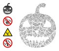 Line Old Halloween Pumpkin Icon Vector Collage