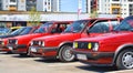 Line of retro Volkswagen Golf Mk2 Royalty Free Stock Photo