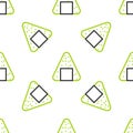 Line Onigiri icon isolated seamless pattern on white background. Japanese food. Vector Illustration