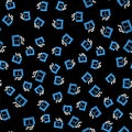 Line Open book icon isolated seamless pattern on black background. Vector Royalty Free Stock Photo