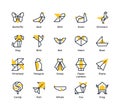 Line Origami Icons Set. Editable Stroke