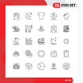 Line Pack of 25 Universal Symbols of referendum, election, pampers, ballot, instrument