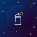 Line Paint spray can icon isolated on blue background. Colorful outline concept. Vector Royalty Free Stock Photo