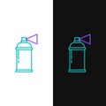 Line Paint spray can icon isolated on white and black background. Colorful outline concept. Vector Royalty Free Stock Photo