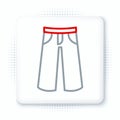 Line Pants icon isolated on white background. Trousers sign. Colorful outline concept. Vector