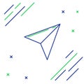 Line Paper airplane icon isolated on white background. Colorful outline concept. Vector Royalty Free Stock Photo
