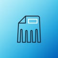 Line Paper shredder confidential and private document office information protection icon isolated on blue background Royalty Free Stock Photo