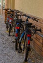 Line of parked bicycles in Berlin street