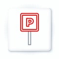 Line Parking icon isolated on white background. Street road sign. Colorful outline concept. Vector