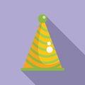 Line party hat icon flat vector. Happy cone carnival Royalty Free Stock Photo