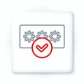 Line Password protection and safety access icon isolated on white background. Security, safety, protection, privacy