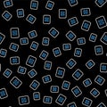 Line Pause button icon isolated seamless pattern on black background. Vector