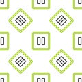 Line Pause button icon isolated seamless pattern on white background. Vector Illustration