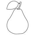 Line pear isolated on white background. Vector illustration