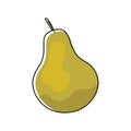 Line pear on white background. Vector