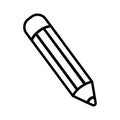 Line pencil icon for paper design. Simple flat modern drawing. Outline