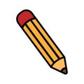 Line pencil icon for paper design. Simple flat modern drawing. Outline symbol collection. Modern