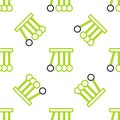 Line Pendulum icon isolated seamless pattern on white background. Newtons cradle. Vector