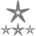 Line pentagram star logo design set