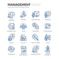 Line People Management Icons Royalty Free Stock Photo