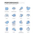 Line Performance Icons Royalty Free Stock Photo