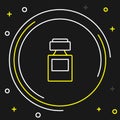 Line Perfume icon isolated on black background. Colorful outline concept. Vector