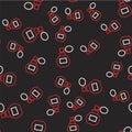 Line Perfume icon isolated seamless pattern on black background. Vector