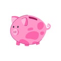 line piggy bank cartoon vector illustration