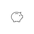 Line piggy money box icon on white background