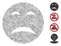 Line Pity Smiley Icon Vector Mosaic