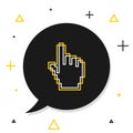 Line Pixel hand cursor icon isolated on white background. Pointer hand cursor. Colorful outline concept. Vector Royalty Free Stock Photo