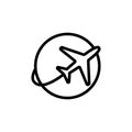 line plane shipping icon on white background