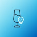 Line Poisoned alcohol icon isolated on blue background. Colorful outline concept. Vector