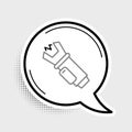 Line Police electric shocker icon isolated on grey background. Shocker for protection. Taser is an electric weapon